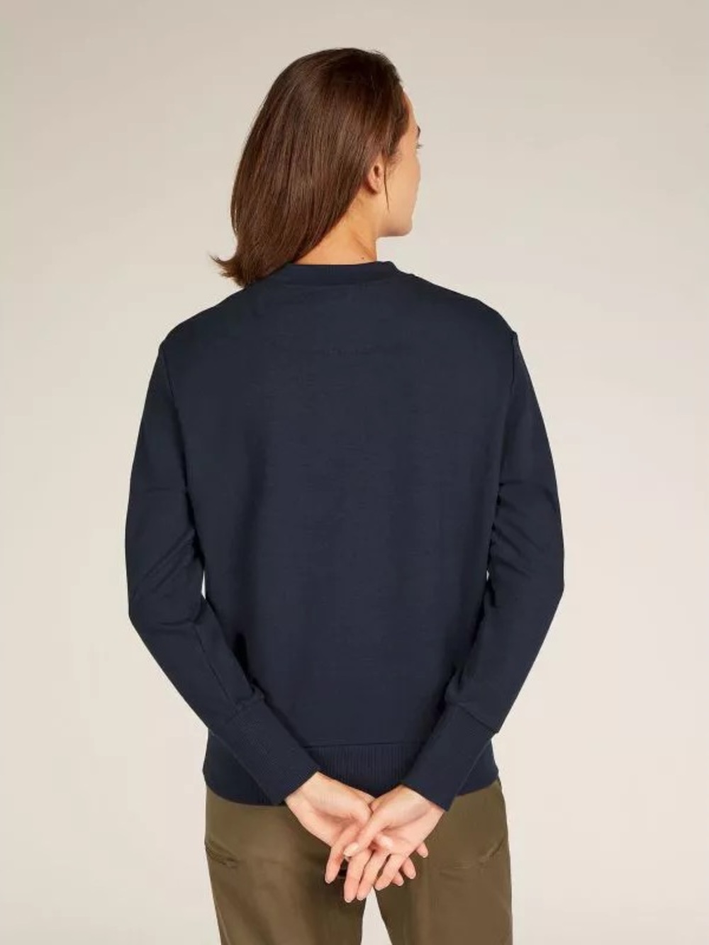 Icebreaker Central Wool Blend Crew Neck Sweatshirt in Twilight Navy - Picture 2 of 12